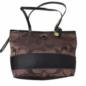 Coach Brown and Black Shoulder Bag